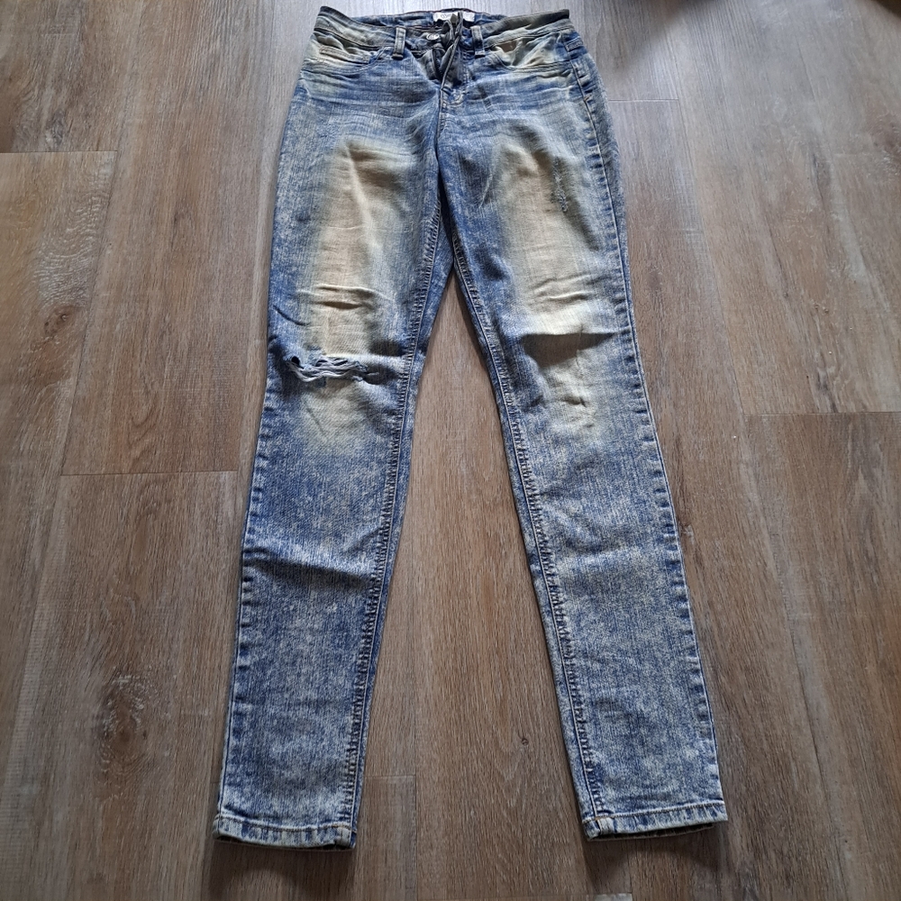 Cello Distressed Acid-Wash Blue Jeans Size 3